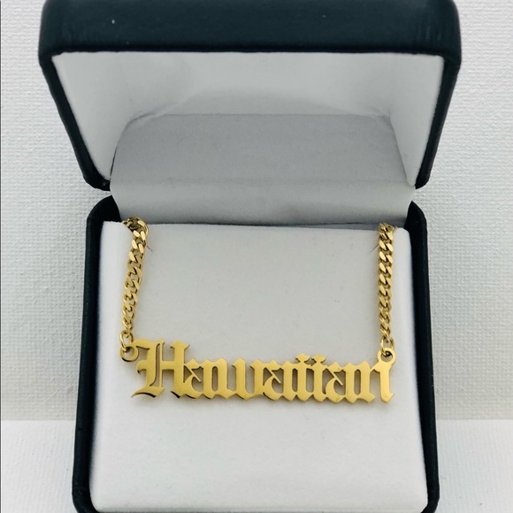 14k Gold Filled “HAWAIIAN” Nameplate Necklace - Picture 5 of 11